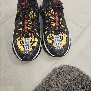 Versace Black and Yellow Athletic Shoes